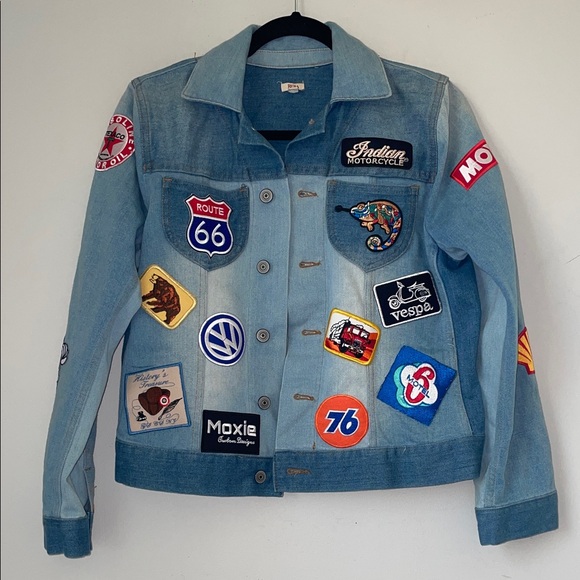 Reba Jackets & Blazers - S Reba Denim Jacket with‎ Patches - Vintage Vibes